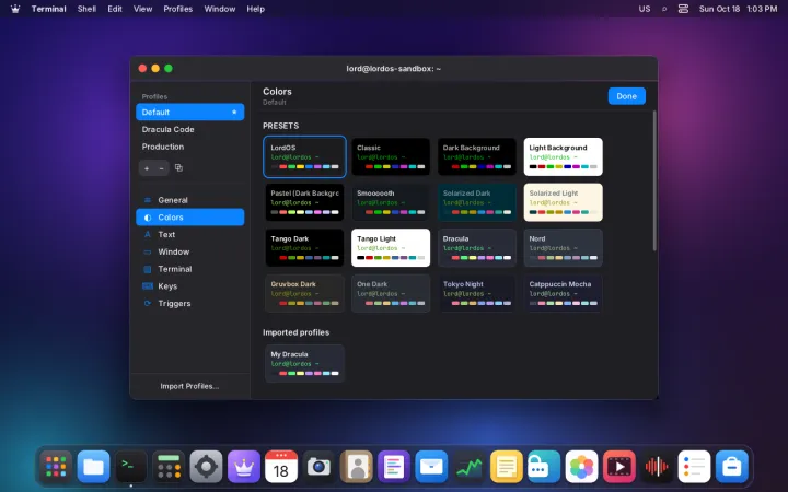 Terminal color schemes