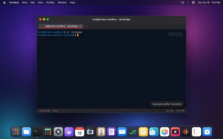 Per-host terminal profile