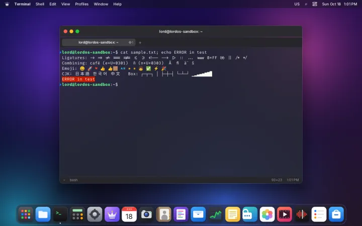 Font ligatures in the terminal