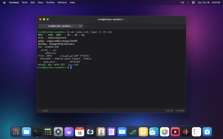 World scripts in the terminal